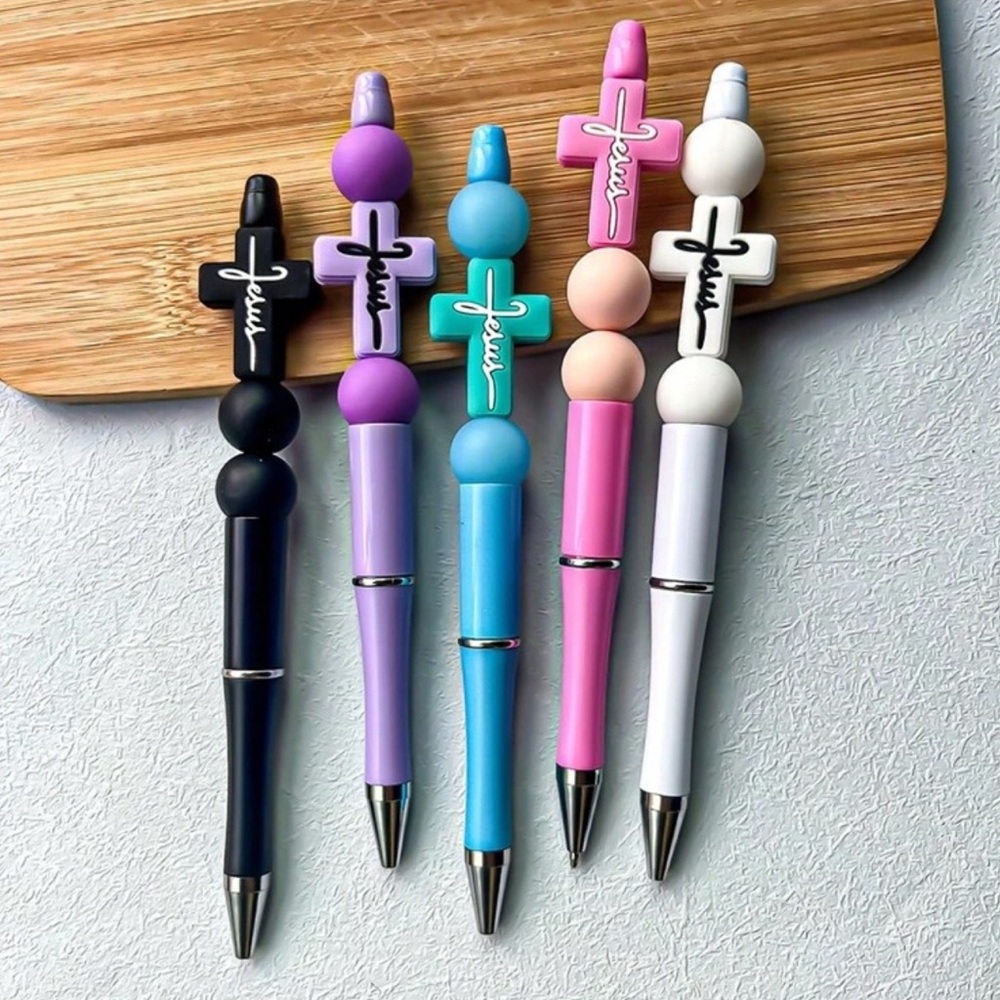Set Of 5 Silicone Cross Pen